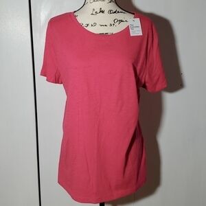 Sonoma- Womens Pink Scoop Neck tunic Short sleeve Top Sz.XXL